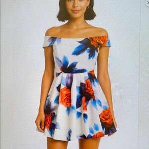 Floral Off-Shoulder Mini Dress